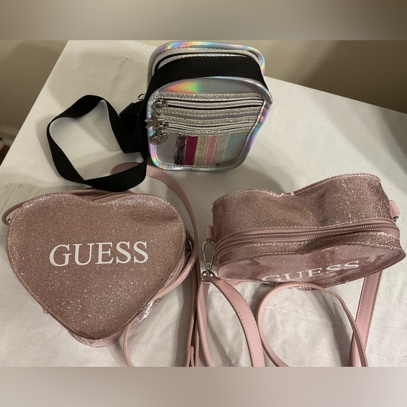 GUESS Glittery Pink Heart (Kids)Crossbody Bundle of 3 BAGS! - Picture 3 of 6